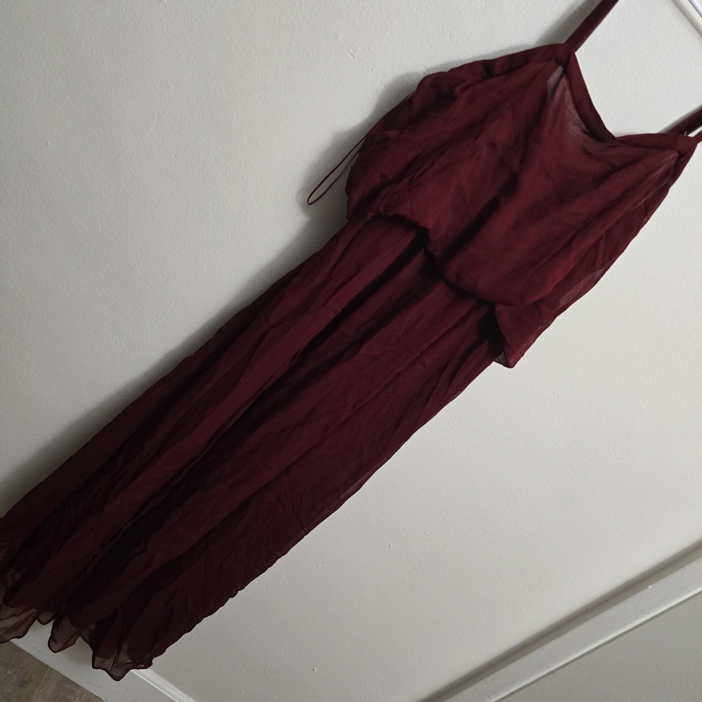 Zara Midi Dress Burgundy